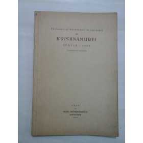 CUVANTARI SI RASPUNSURI LA INTREBARI DIN ITALIA 1935  -  KRISHNAMURTI